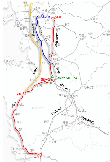 충남에서 강남까지 철도 연결망 현실성